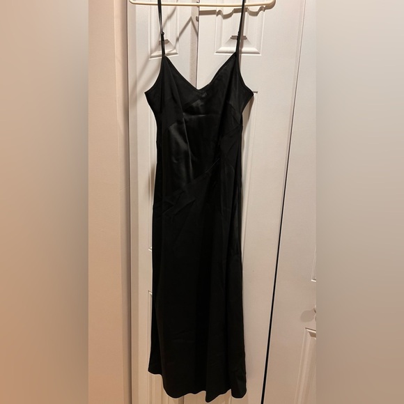 J. Crew Mixed Satin Crepe Slip Dress Little Black Dress Size 12 Spaghetti NWT - Picture 5 of 5